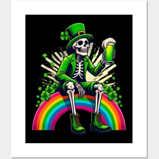 St Patricks Day 2024. Irish Skull Men Posters and Art